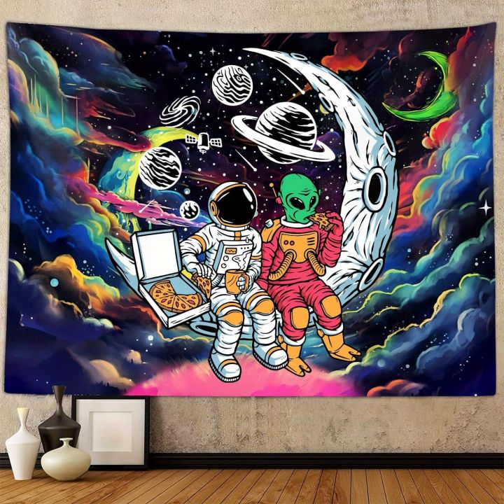 VIKAMA%20Dream%20Sky%20Wanderings%20With%20Alien%20Print%20Tapestry,%20For%20Living%20Room,%20Bedroom,%20And%20Outdoor%20Party%20Home%20Decor%20Wall%20Hanging%20-%20Image%205
