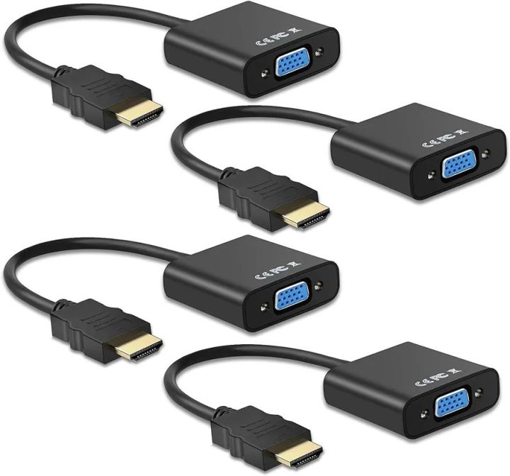 4Pcs HDMI to VGA, Gold-Plated HDMI to VGA Adapter Converter (Male to Female) for Computer, Desktop, Laptop, PC, Monitor, Projector, HDTV