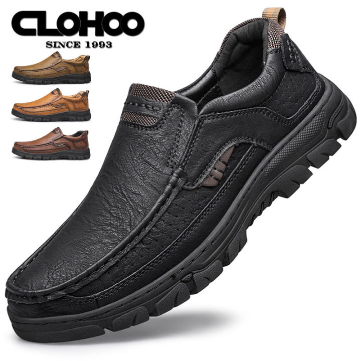 CLOHOOMen's%20Casual%20Loafers%20Handmade%20Breathable%20Leather%20Shoes%20with%20Thick%20Rubber%20Sole%20Comfortable%20Footwear%20Classic%20Hand%20Sewn%20Seams%20-%20Image%202