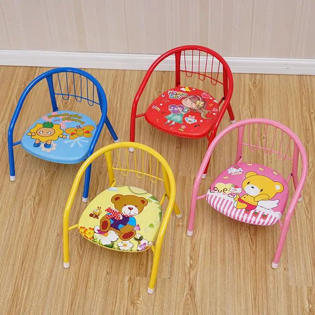 Colorful Kids Chairs - Cartoon Character Metal Chairs for Toddlers - Sturdy and Fun Children Seating - Playroom Furniture for Boys and Girls - Lightweight and Durable - Comfortable Baby Chair for Nursery, Kindergarten, and Home Use