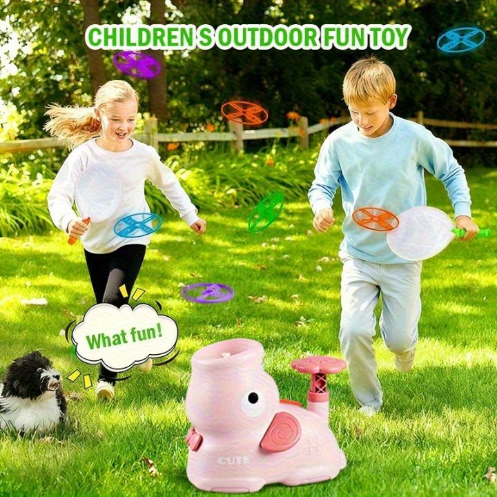 Kids%20Pop-Up%20Flying%20Saucer%20Launcher%20Toy%20with%20Pink%20Elephant%20Flying%20Discs%20Outdoor%20Backyard%20Park%20Play%20Game%20Durable%20Launcher%20-%20Image%202