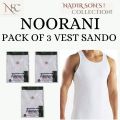 Pack of 3 Noorani Men's Sando  - Orignal Noorani Cotton Vest - White Sando Inner Wear. 
