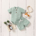 Baby Clothes Summer Short Sleeve Print Cute Sun For Newborn Top+ Pant With Bow Clothing Casual Set. 