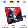 ZSUS 2160*1440  14-inch 2K Portable Monitor 60HZ For Laptop XBox PS4 / 5 Switch TV Box Cell Phone PC Extension  Mobile. 