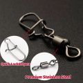 50pcs Swivel Snap Connector Pin Bearing Rolling 360 Rotate Ring Tackle Buckle Hook Lure Kit Wire Box Fishing Accessories.