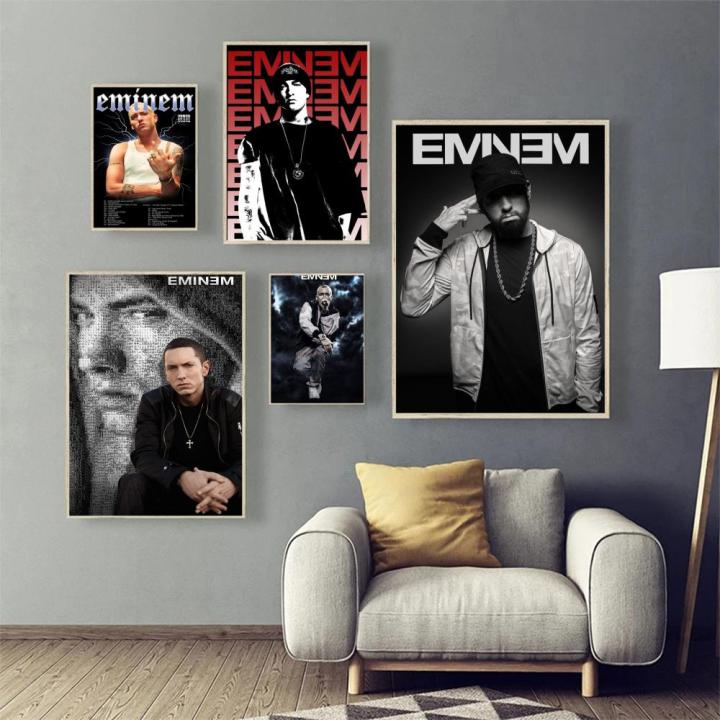 The Famous American Rapper Eminem Classic Anime Poster Fancy Wall Sticker for Living Room Bar Decoration Decor Art Wall Stickers