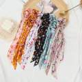 2 pcs Mix Prints & design ponytail long scrunchie fashion korean for girls & women hair accessories hairclip hairband hairpony pony scrunchie turban headband elastic Long design new style Beautieboxpk. 