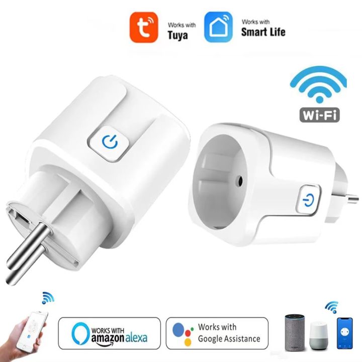 Tuya WIFI Smart Socket EU 16A/20A Wifi/Zigbee Smart Plug With Power Monitoring Smart HomeVoice Control Support  Home Alexa