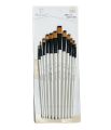 Flat Art Paint Brushes (Set Of 12). 