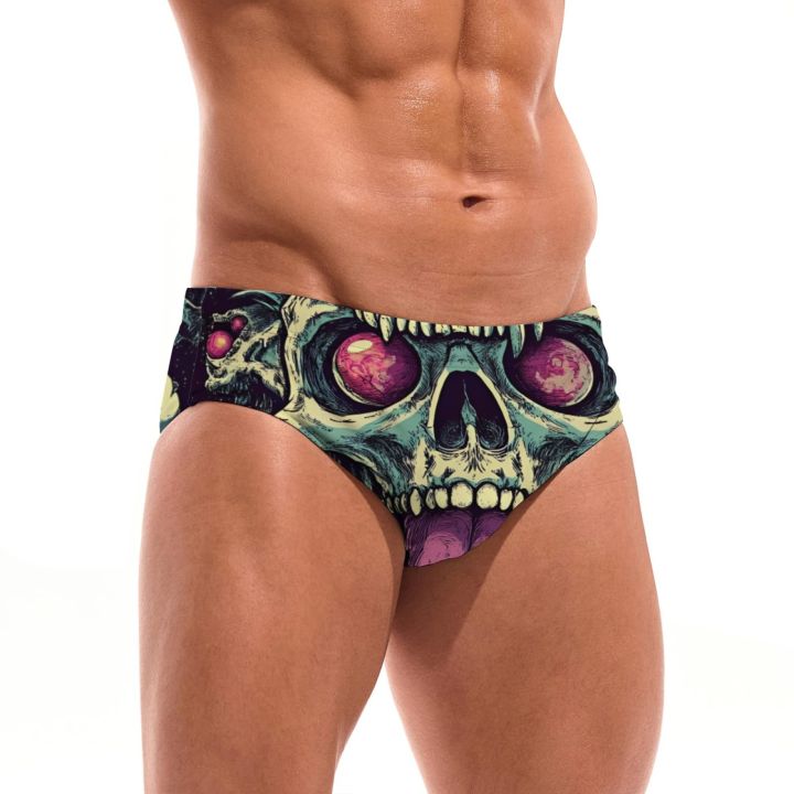 Crazy%20Skull%20Swim%20Trunks%20Slim%20Fit%20Durable%20Men's%20Drawstring%20Triangle%20Trunks%20Water%20Park%20Island%20Vacation%20Sunbathing%20Retro%20Swimwear%20-%20Image%204
