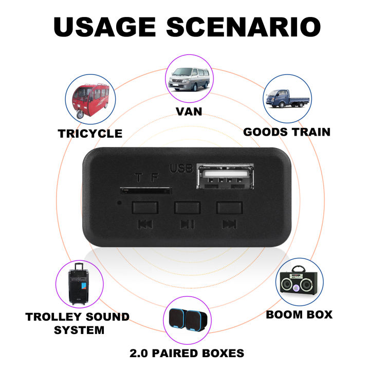 6W%20Bluetooth%20Amplifier%20MP3%20Decoder%20Board%20Microphone%20Car%20Mp3%20Player%20USB%20Record%20FM%20Radio%20AUX%20for%20Speaker%20Handsfree%20Audio%20DIY%20-%20Image%204