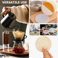 51/54/58mm Round Coffee Filter Paper Moka Pot Universal Powder Bowl Filter Secondary Coffee Filter 100 PCS Wood Pulp Disposable. 