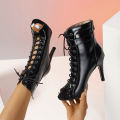 Woman Shoes Ankle Boots Spring Summer Sandals Elegant Party Pole Dance Gladiator Peep Toe Super High Heel  Lace-up Plus Size. 