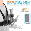 1 PC Adjustable Phone Clip Holder With Chest Strap Fixation Bracket for Sport Camera Mobile Phone Camera Black Holder Accessory. 