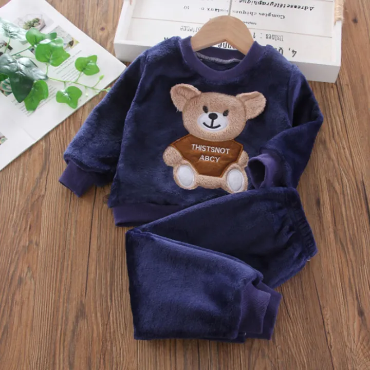 New%20Winter%20Baby%20Girls%20Boys%20Homewear%20Sets%20Autumn%20Fashion%20Flannel%20Fleece%20Clothes%20Kids%20Cartoon%20Bear%20Sleepwear%20Children%20Pajamas%20-%20Image%205