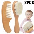 2pcs/Set Baby Hair Brush And Comb Set for Newborn Wood Comb For Hair Massage Bath Shower Mini Baby Brush Kids Pocket HairBrush. 