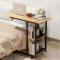 BEDSIDE USAGE  LAPTOP TABLE, FREELANCER TABLE WITH BOOK STORAGE SHELFS, MOBILE USE TABLE. 