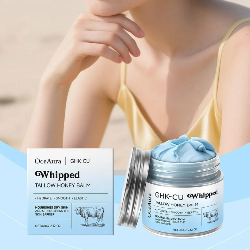 oceaura ghk cu GHK-CU Whipped Tallow Honey Balm with Methylene Blue GHK-Cu Blue Tallow Honey Balm