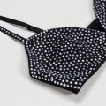 Sparkly Diamonds 3 Piece Short Sets Woman Outfits Rhinestones Luxury Birthday Cropped Jacket Top and Bra and Shorts Set Clubwear. 