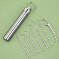 Stainless Steel Toothpick Set Reusable Toothpicks Tooth Flossing Tartar Removal Tool Portable Teeth Cleaner for Tooth Oral Clean.