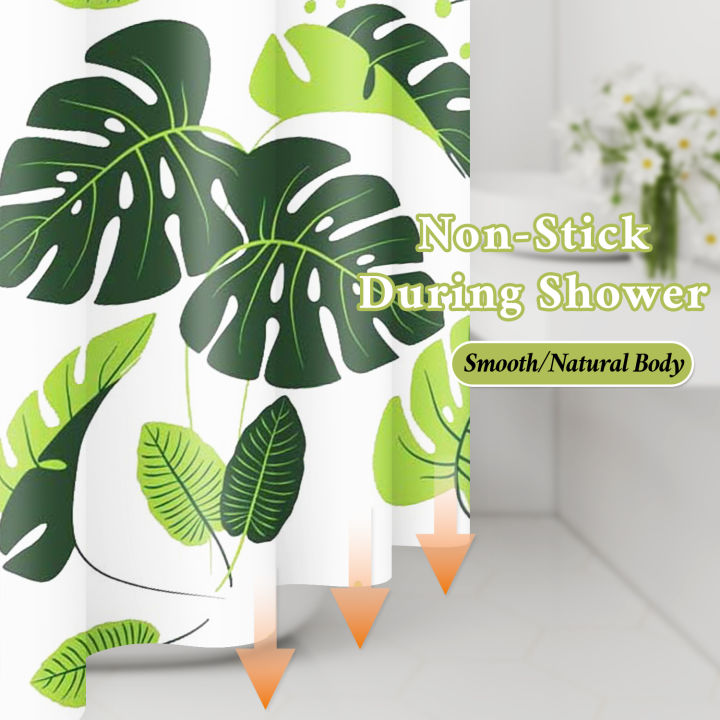 1pc%20Monstera%20Leaf%20Popular%20Shower%20Curtain%20Waterproof%20PEVA%20Botanical%20Bathroom%20Decor%20-%20Image%205