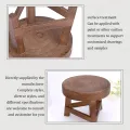 Wood Low Stools Small Round Shape Bench Plant Stand Chair Tea Table Floor Stool Flower Pot Holder Shelf Garden Ornaments. 