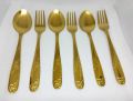 12  Golden Stainless Steel Spoon Set - Add A Touch Of Luxury To Your Dining Table With This Golden Spoon Set. 