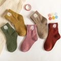 5Pairs/Lot Cartoon Stripe Kids Socks Casual Baby Girls Boys Cotton Spring Autumn Toddler Knitted Children Socks For 1-8Years. 