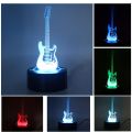 1pc 3D Stereo Night Light, Guitar Bedside Lamp, Acrylic Table Lamp, LED Warm White Desk Lamp. 