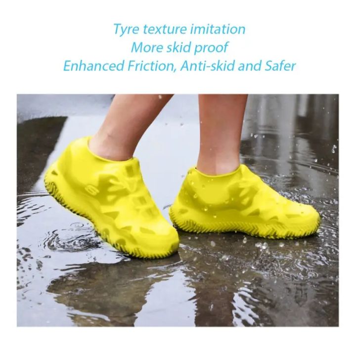 2pcs%20Waterproof%20Non-slip%20Silicone%20Shoe%20High%20Elastic%20Wear-resistant%20Unisex%20Rain%20Boots%20for%20Outdoor%20Rainy%20Day%20Reusable%20Shoe%20Cover%20-%20Image%202