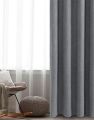 Linen Curtains for Bedroom/living room with 16 eyelet, 2 Panels(1=panel Width 56 xLength 102 inch /grey colour)curtain fabric. 