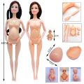 11.8''/30cm Movable Joints Pregnant Dolls Mom With 2 Babies On Her Tommy Modern Dress Princess Doll Educational Interactive Toy.