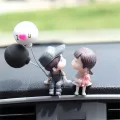 Car Accessories Cute Cartoon Couples Action Figure Figurines Balloon Ornament Auto Interior Dashboard for Girls Gifts. 