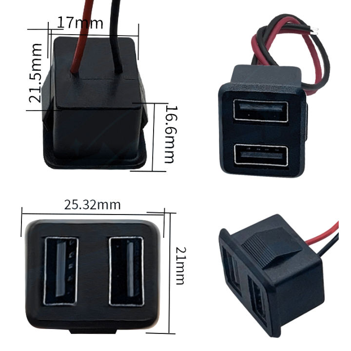 Phone Power Socket Double Layer USB Female Base Socket Lamp Mobile Phones Charging Socket ...
