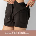 Women's Non See-Through Quick Dry Breathable Yoga Shorts with Side Pockets Summer Running Gym Workout Athletic Hot Pants.