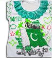 14 August Independence Day Baby Girls Dress White & Green/ Jashn-e- Azadi sale on Baby Girls Dresses/ 14 August Baby Girls Dresses/ Baby Girls Dresses Special Azadi sale. 