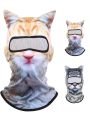3D Cat Animal Ski Balaclava Ski Mask with Ears,Suitable for Music Festivals,Raves,Ski,Halloween or Party Outdoor.