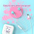 Sanrio in-ear Wired Earbuds Hello Kitty Cinnamoroll Music Earphones Kuromi Kawaii Games Sports Headphones with Cute Storage Bag. 