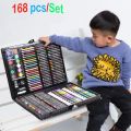 168 Pcs Kids Mega Art Set – Complete Drawing & Painting Kit with Color Pencils, Crayons, Oil Pastels, Watercolors & Markers – Portable Art Box for Children. 