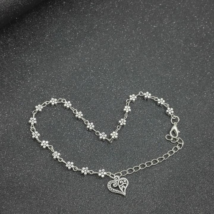 Heart%20&%20Flowers%20Anklet%20Foot%20Chain%20Boho%20Beach%20Beads%20Aolly%20Plum%20Blossom%20Anklets%20for%20Women%20Girl%20-%20Image%203