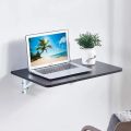 Wall Mounted Folding Wooden Laptop Table/Computer Table/Dvd Player/Iron Table Rack With White Foldable Brackets/Smart Office Table. 