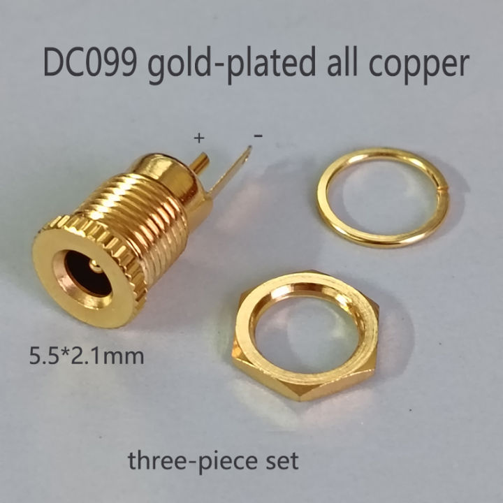 Dc Socket Kit 1/2PCS Gold Plated DC Power Socket Kit DC099 5.5*2.1mm 5.5*2.5mm 30V ...