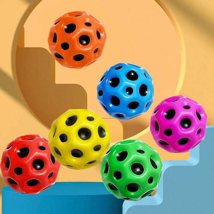 ZEPIQOR Lot De 3 Balles Rebondissantes Ultra Hautes, Space Ball Super Rebond, Moon Balls Hyper Élastiques, Faciles à Attraper, Jouet Enfant Extérieur Intérieur, Cadeau Anniversaire Fun