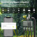 4Zone WiFi RF433 Water Timer Smart Irrigation Timer Water Valve Controller Solar Powered Tuya Smart Life App Auto Watering Timer. 