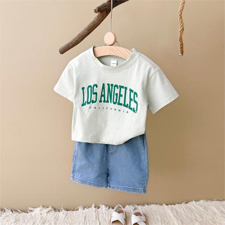 Summer%20New%20Baby%20Clothes%20Infant%20Letter%20Printing%20Top+Denim%20shorts%20Set%20Baby%20Boys%20Girls%20Casual%20Baby%20Set%20Newborn%20Baby%20Clothes%202Pcs%20-%20Image%205