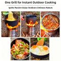 New Portable Outdoor Camping Stove Wood Burning Mini Lightweight Stainless Steel Foldable Stove Picnic BBQ Cooker Travel Tools. 