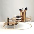European Style Double Layer Stainless Steel Makeup Rack Cosmetic Storage Rack set of 2 Makeup organizer. 