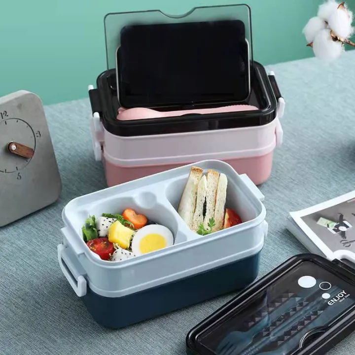 1pc%201400ml%20Double-layer%20Lunch%20Box%20Portable%20Compartment%20Food%20Box%20Microwave%20Lunch%20Box%20With%20Fork%20Chopsticks%20And%20Spoon%20Picnic%20Fresh%20-%20Image%205