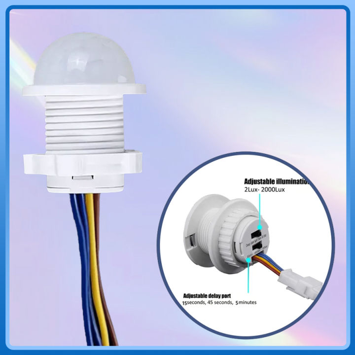 Infrared Movement Detector Adjustable Smart Time Delay PIR Motion Sensor Switch For LED Light Bulb Downlight Fan Lamp AC85-265V