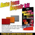 Car Auto Lens Repair Kit DIY Grid Pattern Car Headlights Taillight Repair Tool Set Car Lights Crack Repair Film Polish Red Amber. 